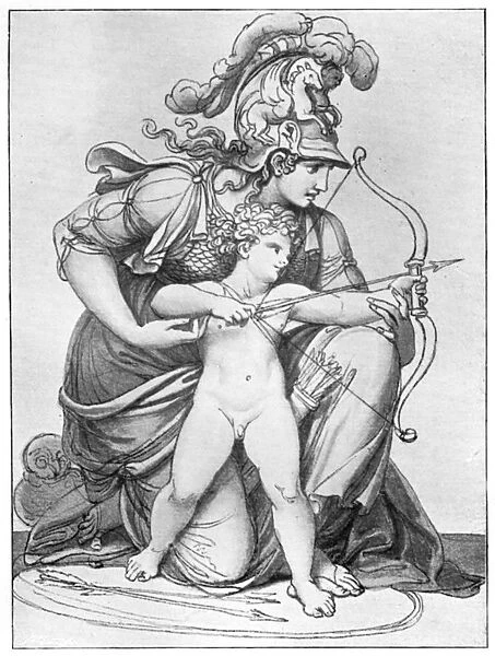 Minerva Directing the Arrow of Cupid, late 18th-early 19th century (1912). Artist: Richard Cosway