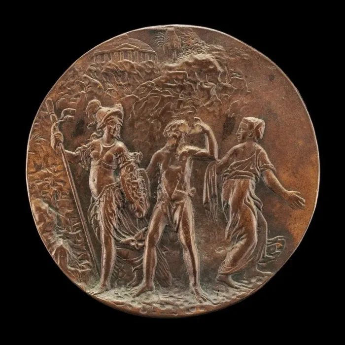 Framed Print : Minerva, Hercules, and Vice [reverse], c. 1571. Creator: Antonio Abondio