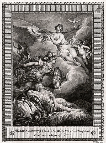 Minerva protecting Telemachus, and preserving him from the Shafts of Love, 1775. Artist: W Walker