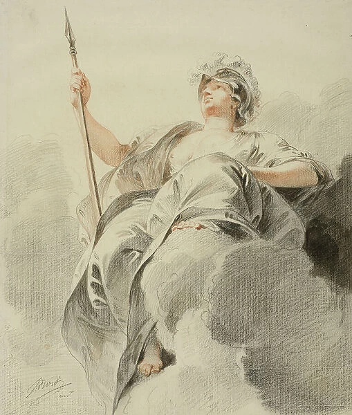 Minerva seated on a cloud. Creator: Jacob de Wit