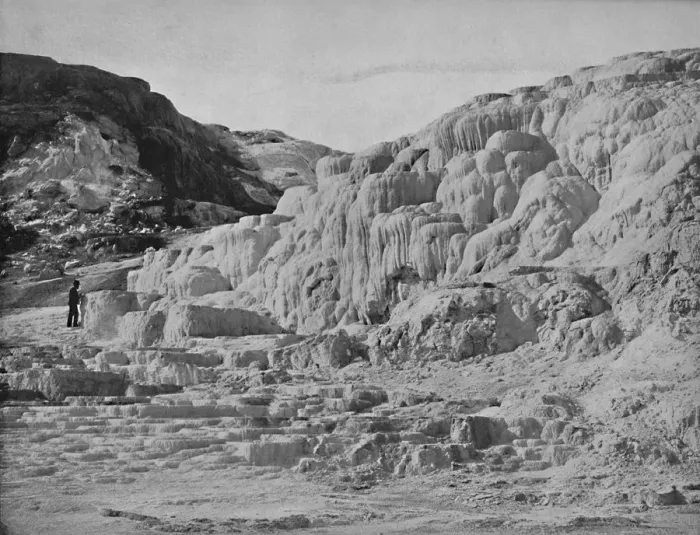 Framed Print : Minerva Terrace, Yellowstone Park, c1897. Creator: Unknown Framed Print : Minerva Terrace, Yellowstone Park, c1897. Creator: Unknown