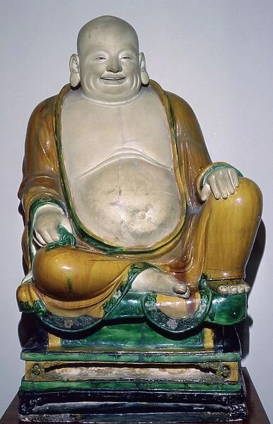 Ming Dynasty stoneware figure of Budah, 15th century