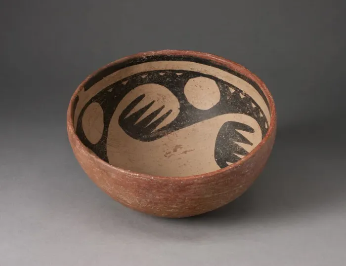 Framed Print : Miniature Bowl with Interior Bird-Wing Motif, A. D. 1250 / 1400. Creator: Unknown Framed Print : Miniature Bowl with Interior Bird-Wing Motif, A. D. 1250 / 1400. Creator: Unknown
