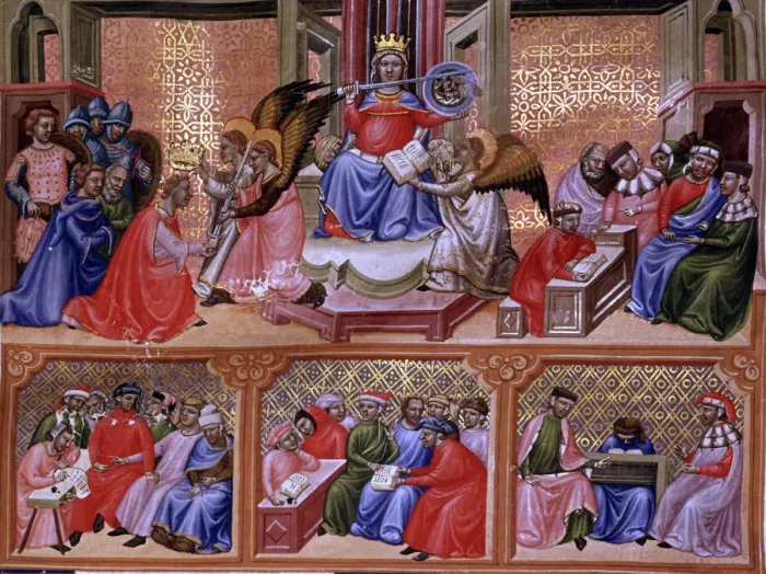 Framed Print : Miniature in Codex Justinian Institutiones Feodorum et Alia, illuminated manuscript, c Framed Print : Miniature in Codex Justinian Institutiones Feodorum et Alia, illuminated manuscript, c