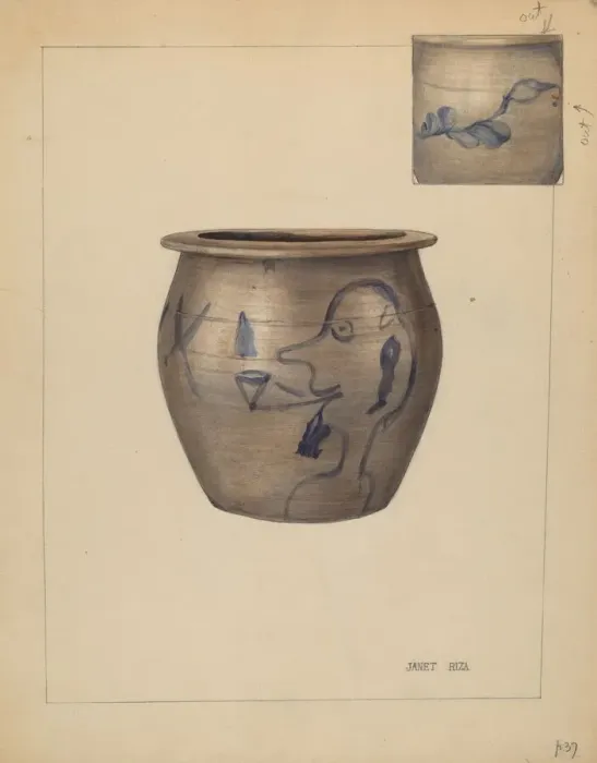 Framed Print : Miniature Crock, c. 1937. Creator: Janet Riza Framed Print : Miniature Crock, c. 1937. Creator: Janet Riza