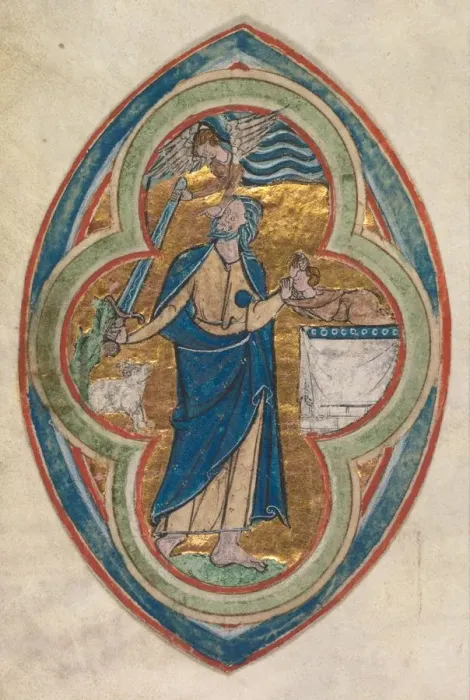Framed Print : Miniature Excised from a Compendium in historiae genealogia Christi…, 1200-1250 Framed Print : Miniature Excised from a Compendium in historiae genealogia Christi…, 1200-1250