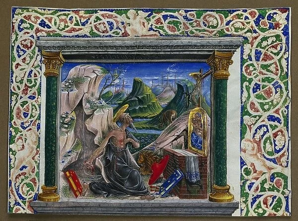 Miniature Excised from a Manuscript: St. Jerome in the Wilderness, c. 1500. Creator: Unknown