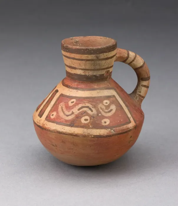 Framed Print : Miniature Handled Bottle with Abstract Motifs, A. D. 600 / 1000. Creator: Unknown Framed Print : Miniature Handled Bottle with Abstract Motifs, A. D. 600 / 1000. Creator: Unknown