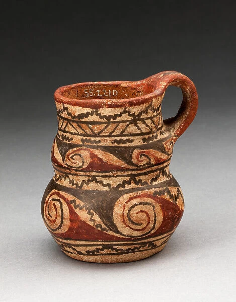 Miniature Handled Jug with Spiral and Zigzag Motifs, A. D. 400  /  1000. Creator: Unknown