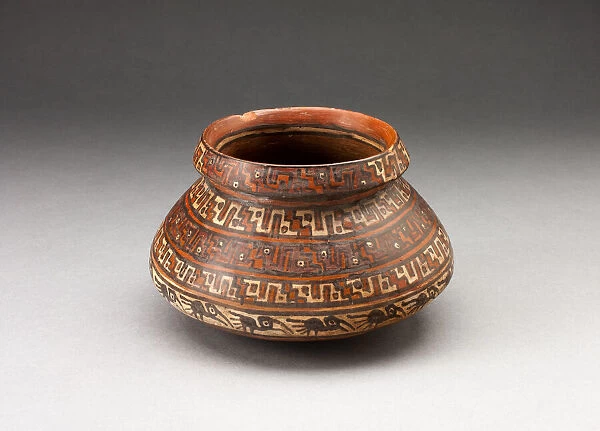 Miniature Jar with Bands of Geometric Motifs and Abstract Birds, A. D. 1450  /  1532