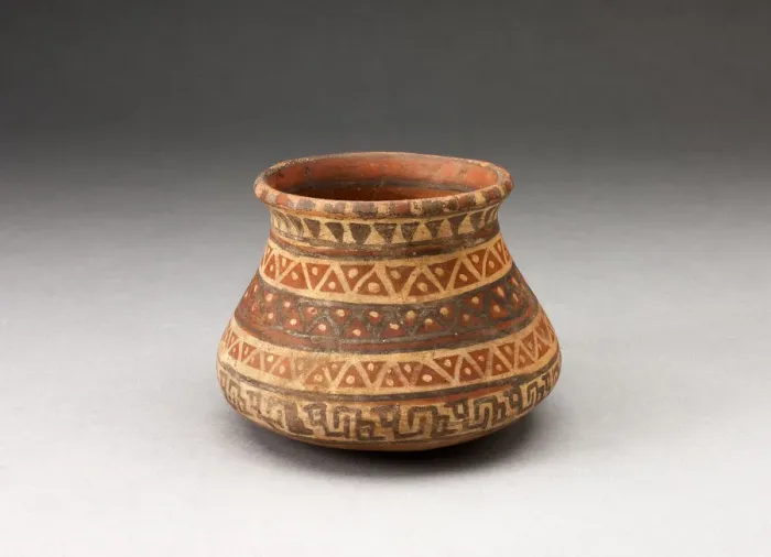 Framed Print : Miniature Jar with Rows of Geometric Motifs, A. D. 1450 / 1532. Creator: Unknown Framed Print : Miniature Jar with Rows of Geometric Motifs, A. D. 1450 / 1532. Creator: Unknown
