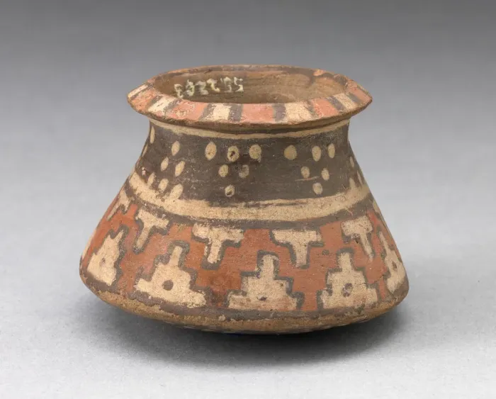 Framed Print : Miniature Jar with Textile-Like Pattern, A. D. 1450 / 1532. Creator: Unknown Framed Print : Miniature Jar with Textile-Like Pattern, A. D. 1450 / 1532. Creator: Unknown
