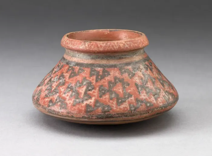 Framed Print : Miniature Jar with Textile Pattern or Abstract Fish Motifs, A. D. 1450 / 1532 Framed Print : Miniature Jar with Textile Pattern or Abstract Fish Motifs, A. D. 1450 / 1532
