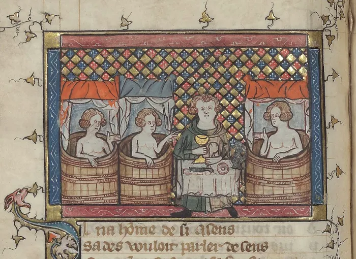 Framed Print : Miniature from Les dits de Watriquet de Couvin, 14th century. Creator: Maitre de Watriquet (active 14th century) Framed Print : Miniature from Les dits de Watriquet de Couvin, 14th century. Creator: Maitre de Watriquet (active 14th century)