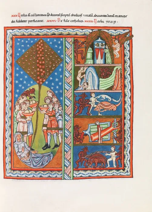 Framed Print : Miniature from Liber Scivias by Hildegard of Bingen, ca 1155. Creator: Anonymous Framed Print : Miniature from Liber Scivias by Hildegard of Bingen, ca 1155. Creator: Anonymous