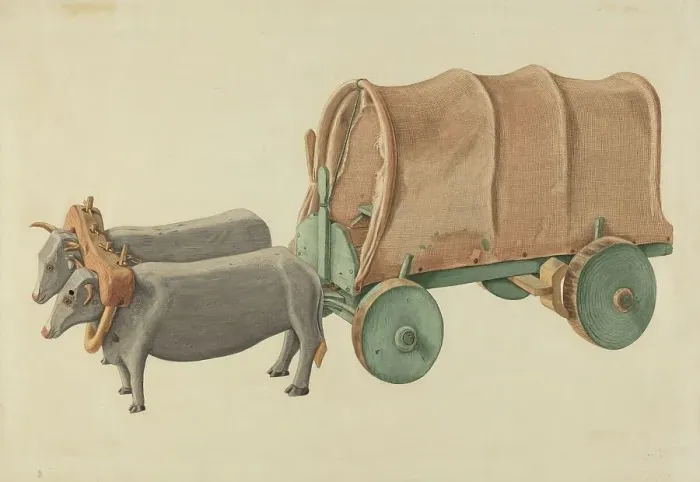 Framed Print : Miniature Oxcart, c. 1939. Creator: Eugene Bartz Framed Print : Miniature Oxcart, c. 1939. Creator: Eugene Bartz