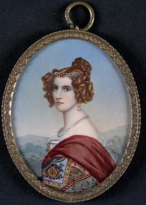 Framed Print : Miniature painting, c1830. Creator: Joseph Karl Stieler Framed Print : Miniature painting, c1830. Creator: Joseph Karl Stieler