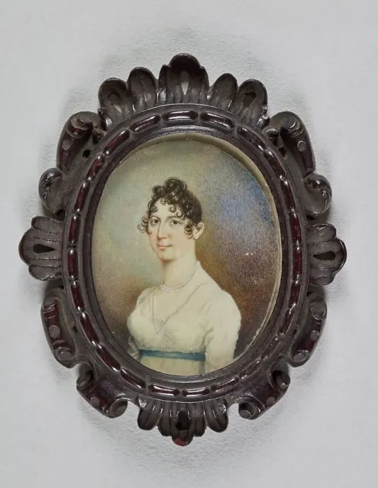 Framed Print : Miniature portrait of a lady, 1790-1804. Creator: Unknown Framed Print : Miniature portrait of a lady, 1790-1804. Creator: Unknown