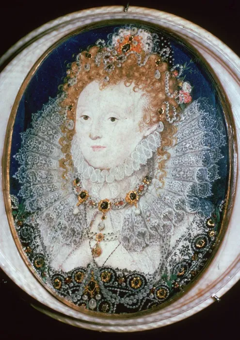 Framed Print : Miniature portrait of Queen Elizabeth I, 16th century Framed Print : Miniature portrait of Queen Elizabeth I, 16th century