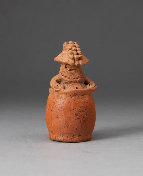 Framed Print : Miniature Rattle in the Form of a Figure Wearing Headdress and Mask, c. A. D. 200 Framed Print : Miniature Rattle in the Form of a Figure Wearing Headdress and Mask, c. A. D. 200