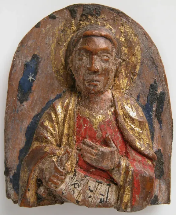 Framed Print : Miniature Relief of Hebrew Prophet Daniel (?) with Scroll, German, 1200-1225 Framed Print : Miniature Relief of Hebrew Prophet Daniel (?) with Scroll, German, 1200-1225
