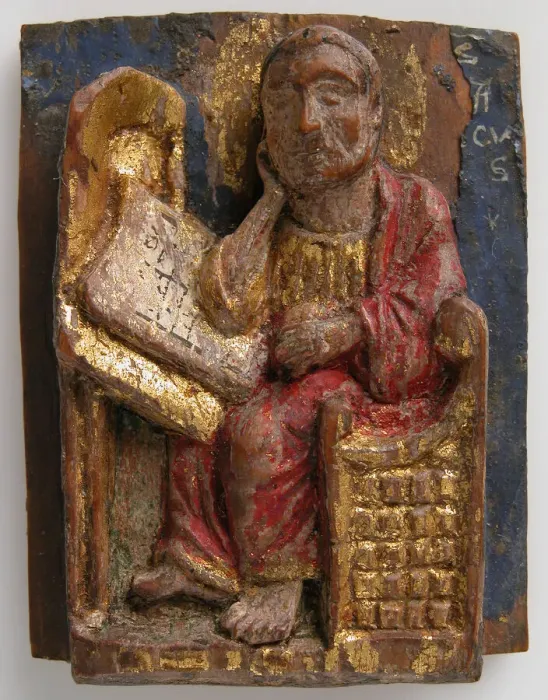 Framed Print : Miniature Relief of Saint Mark at His Writing Table, German, ca. 1200-1225 Framed Print : Miniature Relief of Saint Mark at His Writing Table, German, ca. 1200-1225