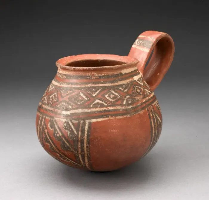Framed Print : Miniature Single-Handled Jar with Textile-like Pattern, A. D. 1450 / 1532. Creator: Unknown Framed Print : Miniature Single-Handled Jar with Textile-like Pattern, A. D. 1450 / 1532. Creator: Unknown