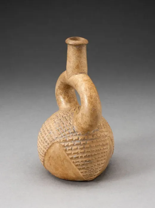 Framed Print : Miniature Stirrup Spout Vessel with Incised Hatched Motif, 1, 000 B. C. / 200 B. C Framed Print : Miniature Stirrup Spout Vessel with Incised Hatched Motif, 1, 000 B. C. / 200 B. C