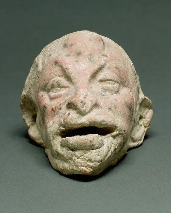 Framed Print : Two Miniature Theatrical Masks, 3rd century BC. Creator: Unknown Framed Print : Two Miniature Theatrical Masks, 3rd century BC. Creator: Unknown