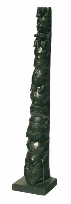 Framed Print : Miniature totem pole, 1880-1910. Creator: Unknown Framed Print : Miniature totem pole, 1880-1910. Creator: Unknown