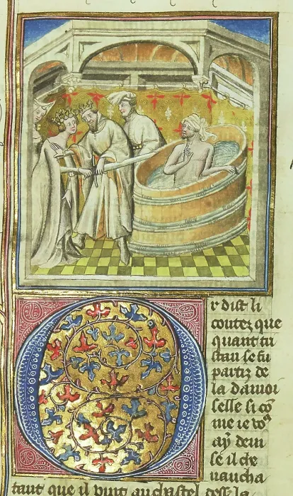 Framed Print : Miniature from Tristan de Leonois by Luce de Gat, End of 14th century. Creator: Anonymous master Framed Print : Miniature from Tristan de Leonois by Luce de Gat, End of 14th century. Creator: Anonymous master