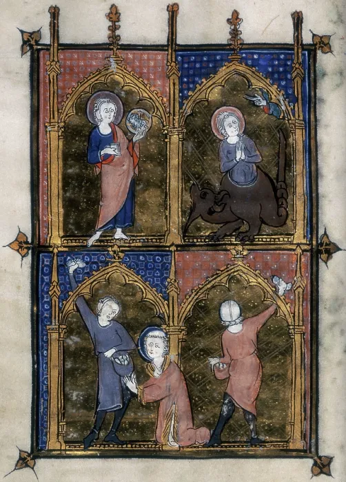Framed Print : Four miniatures, c1295-c1310. Creator: Unknown Framed Print : Four miniatures, c1295-c1310. Creator: Unknown