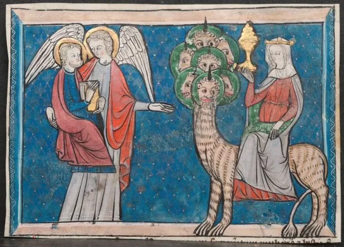Framed Print : Miniatures from a Manuscript of the Apocalypse, c. 1295. Creator: Unknown Framed Print : Miniatures from a Manuscript of the Apocalypse, c. 1295. Creator: Unknown