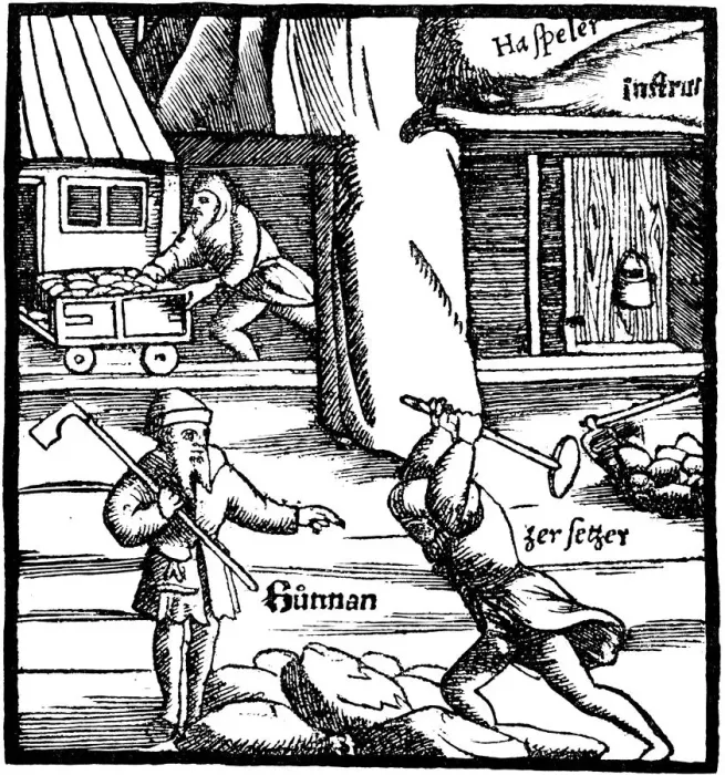 Framed Print : Mining, 1550 Framed Print : Mining, 1550