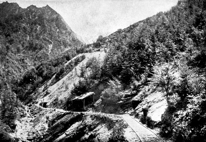 Framed Print : Mining in New Zealand - Achilles Gold-Fields, Limited: tramway...into side of mountains... 1895. Creator: George Meisenbach Framed Print : Mining in New Zealand - Achilles Gold-Fields, Limited: tramway...into side of mountains... 1895. Creator: George Meisenbach
