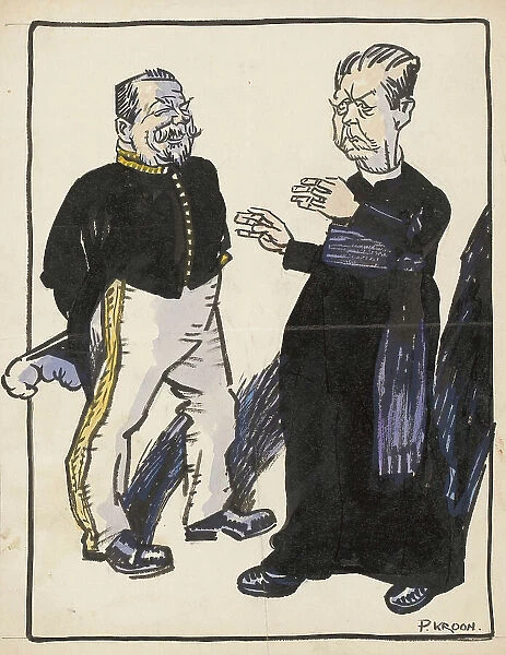 Minister and a priest, 1920-1930. Creator: Patrick Kroon