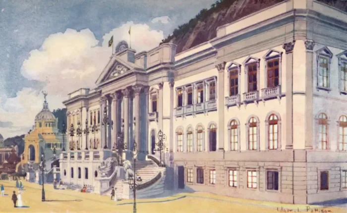 Framed Print : Ministry of Agriculture, Industry and Commerce, Praia Vermelha, 1914. Artist: Edgar L Pattison Framed Print : Ministry of Agriculture, Industry and Commerce, Praia Vermelha, 1914. Artist: Edgar L Pattison