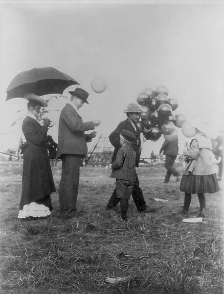 Minnesota State Fair: balloon vendor, 1900?. Creator: Unknown