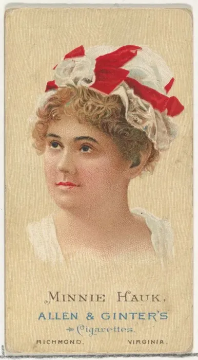Framed Print : Minnie Hauk, from Worlds Beauties, Series 2 (N27) for Allen & Ginter Cigarettes Framed Print : Minnie Hauk, from Worlds Beauties, Series 2 (N27) for Allen & Ginter Cigarettes