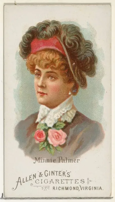 Framed Print : Minnie Palmer, from Worlds Beauties, Series 1 (N26) for Allen & Ginter Cigarettes Framed Print : Minnie Palmer, from Worlds Beauties, Series 1 (N26) for Allen & Ginter Cigarettes