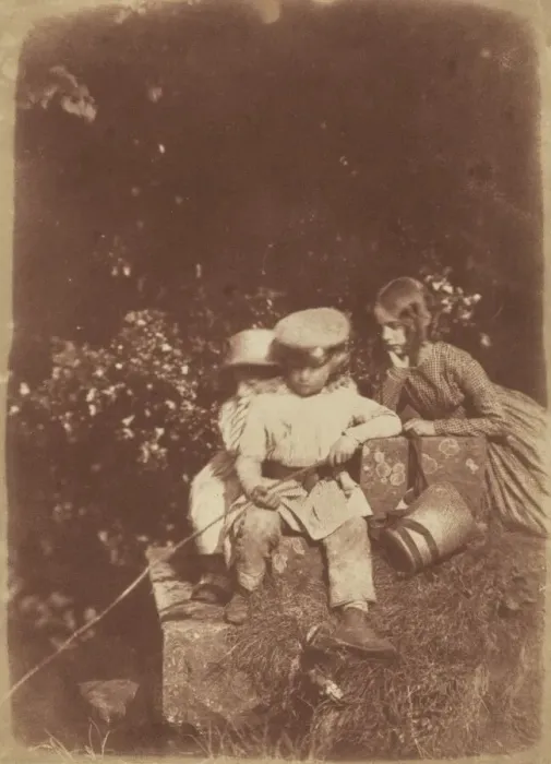 Framed Print : At the Minnow Pool, 1843-1847. Creators: David Octavius Hill, Robert Adamson Framed Print : At the Minnow Pool, 1843-1847. Creators: David Octavius Hill, Robert Adamson
