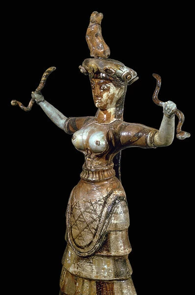 Minoan faience figure of a Snake Goddess, 17th century BC