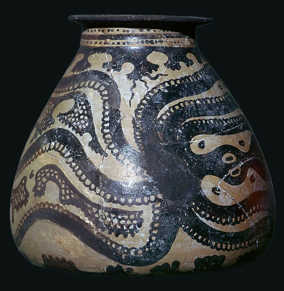 Minoan pot with an octopus motif