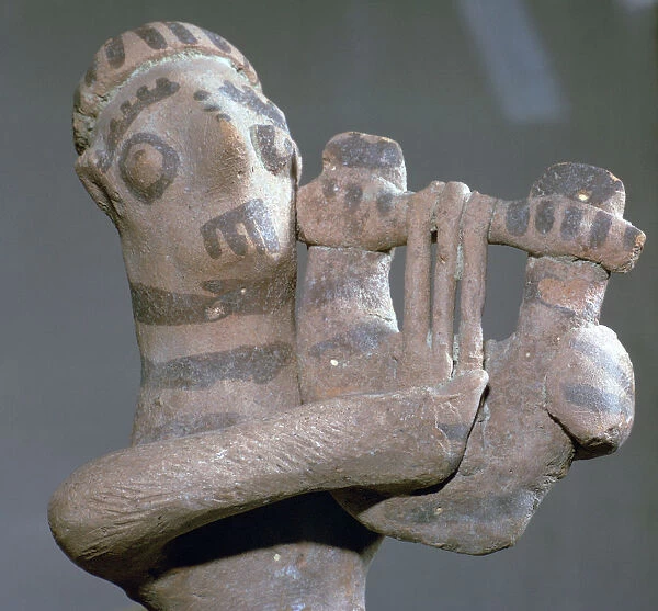 Minoan terracotta figure of a lyre-player, 8th century BC