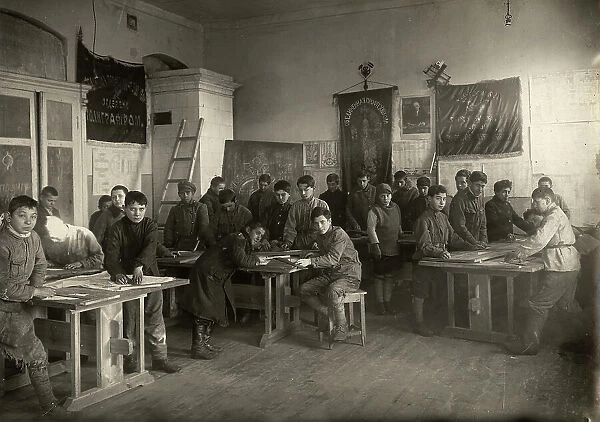 Minsk: United Jewish Vocational School. Drawing lesson, 1920-1929. Creator: Unknown