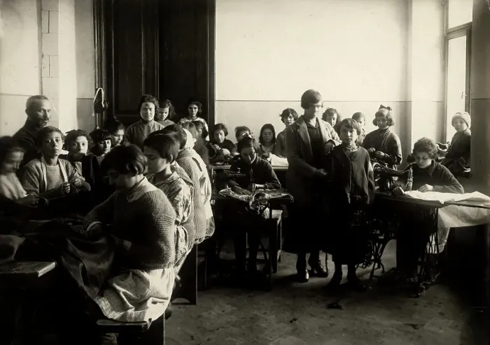 Framed Print : Minsk:House of teenagers - sewing workshop, 1922. Creator: Unknown Framed Print : Minsk:House of teenagers - sewing workshop, 1922. Creator: Unknown