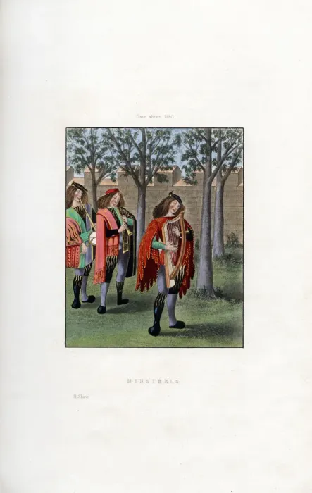 Framed Print : Minstrels, c1480, (1843). Artist: Henry Shaw Framed Print : Minstrels, c1480, (1843). Artist: Henry Shaw