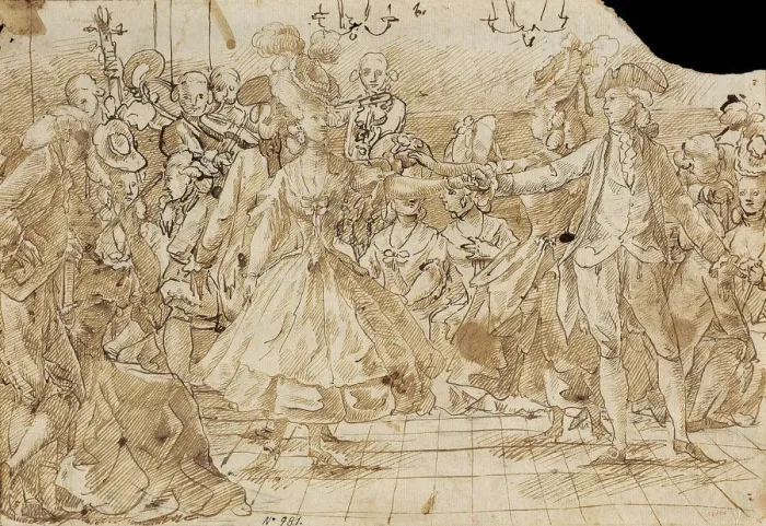Framed Print : Minuet, c. 1780. Artist: Casanovas Torrents, Antonio (1752-1796) Framed Print : Minuet, c. 1780. Artist: Casanovas Torrents, Antonio (1752-1796)