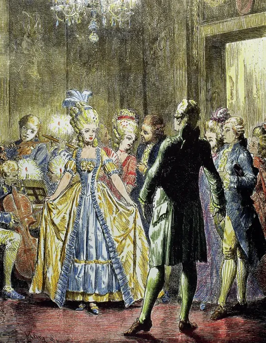 Framed Print : Minuet dance, France, 18th century. Creator: Unknown Framed Print : Minuet dance, France, 18th century. Creator: Unknown