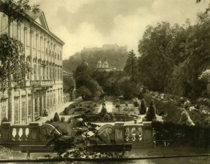 Framed Print : The Mirabell Palace and gardens, Salzburg, Austria, c1935. Creator: Unknown Framed Print : The Mirabell Palace and gardens, Salzburg, Austria, c1935. Creator: Unknown
